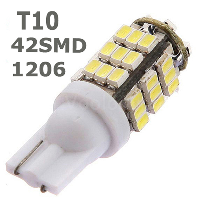 

2019 NEW 10x T10 1206 42 SMD Auto LED Lamps 42smd DC12V Car Side Wedge Marker Lights Turn Signals Bulb 194 927 161 168 W5W, As pic