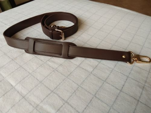

2.5cm Wide Crossbody Strap Replacement Adjustable Bag Accessories Gold Hardware Real Leather brown color