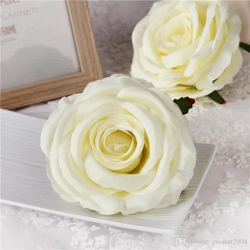 

30Pcs 9CM Artificial Rose Flower Heads Silk Decorative Flower Party Decoration Wedding Wall Flower Bouquet White Artificial Roses Bouquet, Red