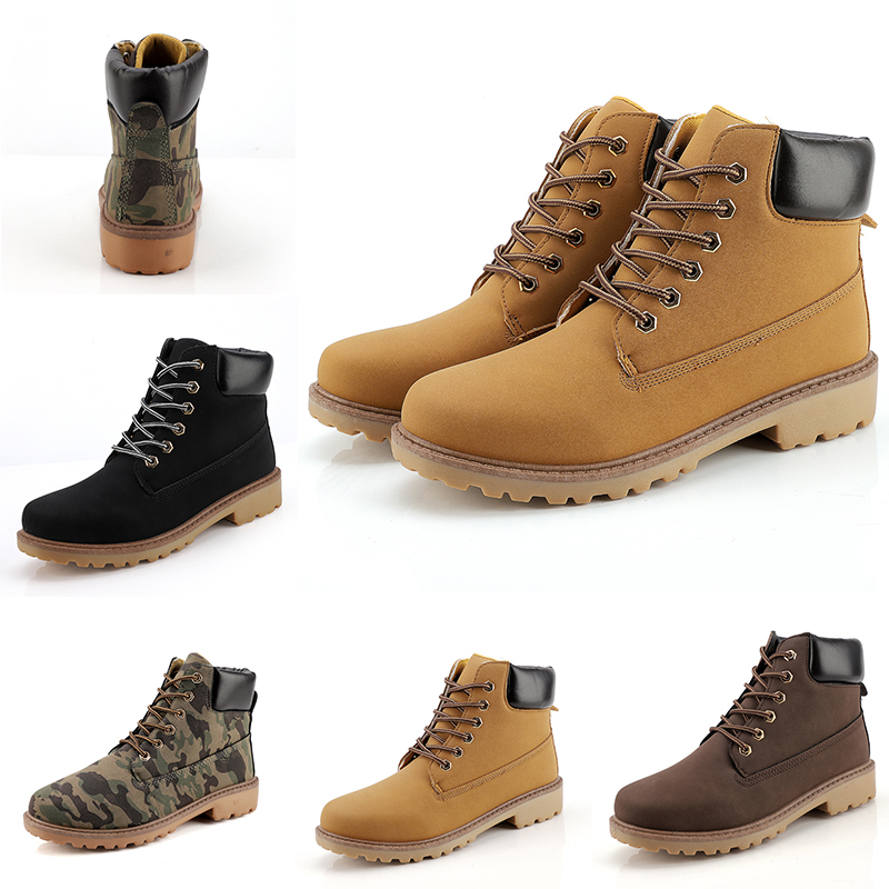 

2020 Fashion Leather Designer boots Lead the trend Men boots Camouflage black brown boots winter autumn Homemade brand Made in China 39-44