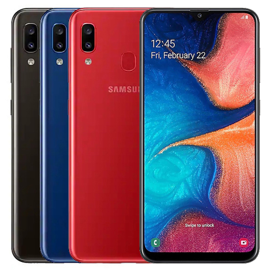 

Refurbished Original Samsung Galaxy A20 A205F/DS Dual SIM 6.4 inch Octa Core 3GB RAM 32GB ROM 13MP Unlocked 4G LTE Android Smart Phone 1pcs, Red