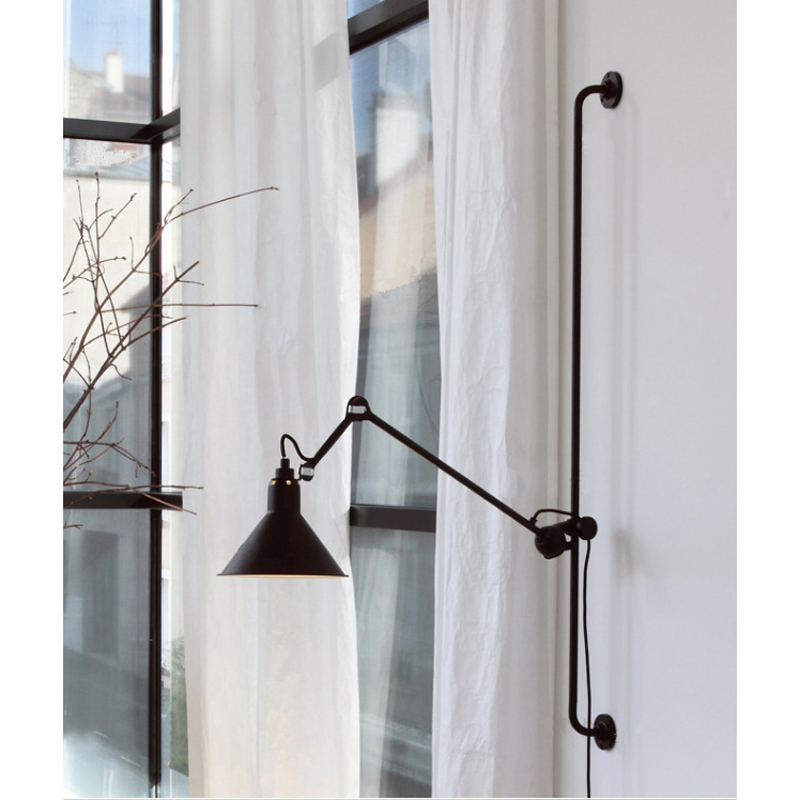 

Retro Sconce Nordic industrial Wall Lamp Light with Socket for Bedroom Living Room Study Loft Black 110v 220v E27