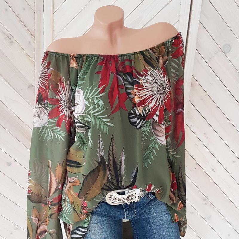 

Women Blouse Fashion Female Womens Top Print Festivals Hot Hot Classics Fashion Elegance Shirt Ladies Style Top, Green