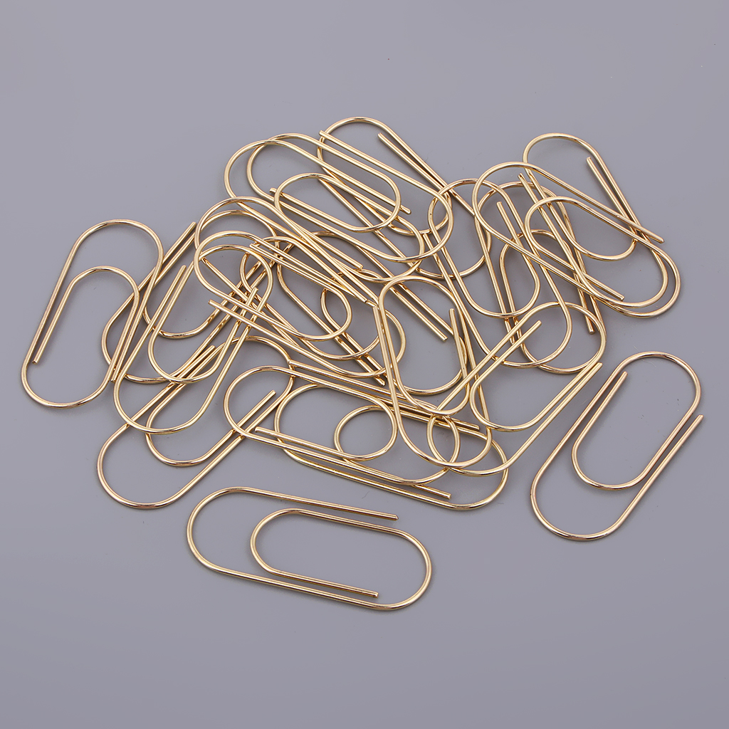 

20 pieces office plain paper clips 50mm large paper clamp clip jumbo paperclips metal silver / gold for office school and personal use