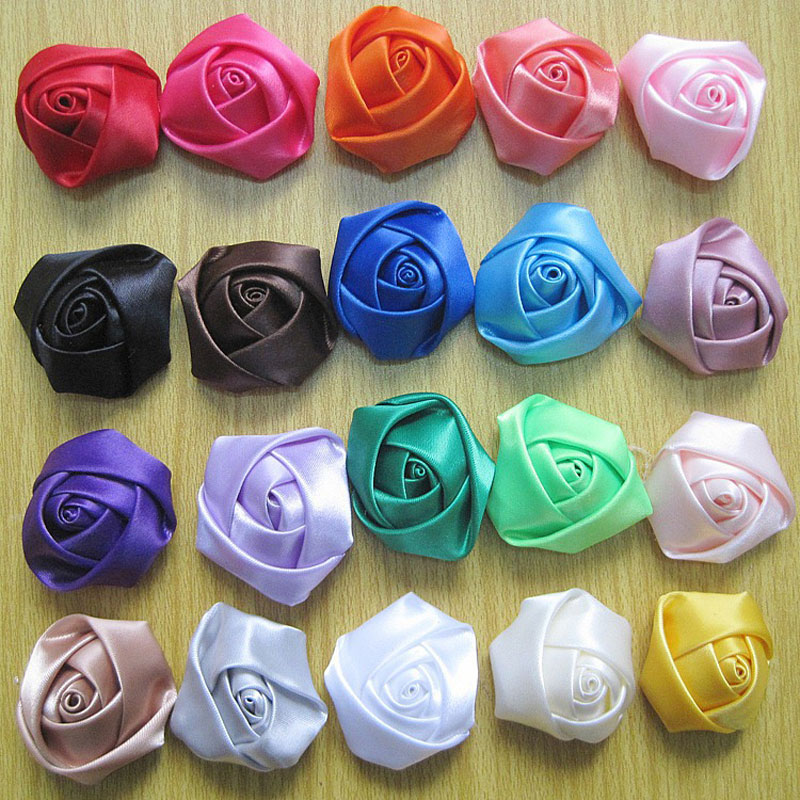

4cm Rose Flower Clothing Accessories For Baby Girl Headbands Hair Clips Girls Corsage Flower Hair Accessories Photography props, Mixed color