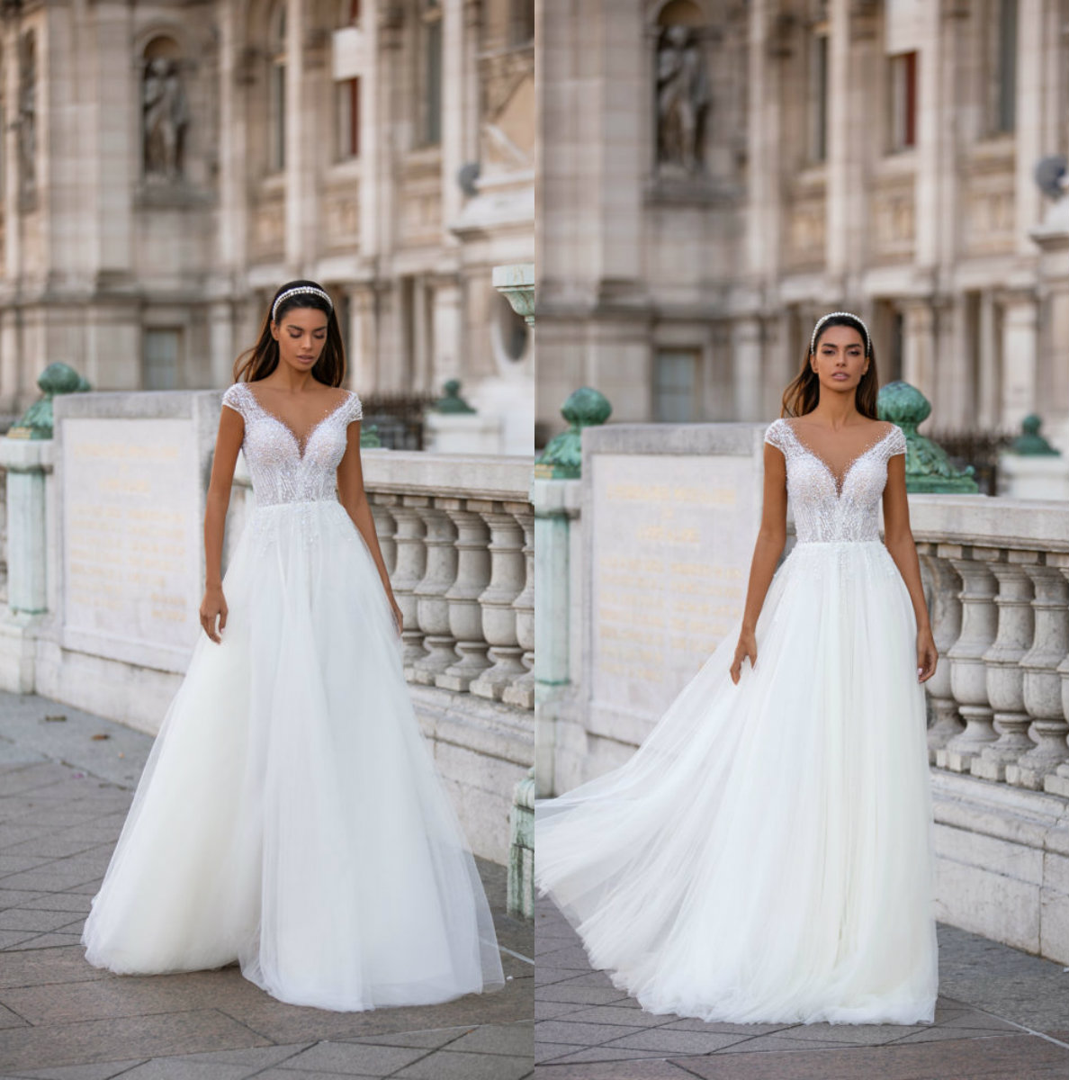 

Newest A Line Millanova Wedding Dresses Spaghetti Sleeveless Tulle Lace Sequins Wedding Gowns Floor Length robe de mariée, White