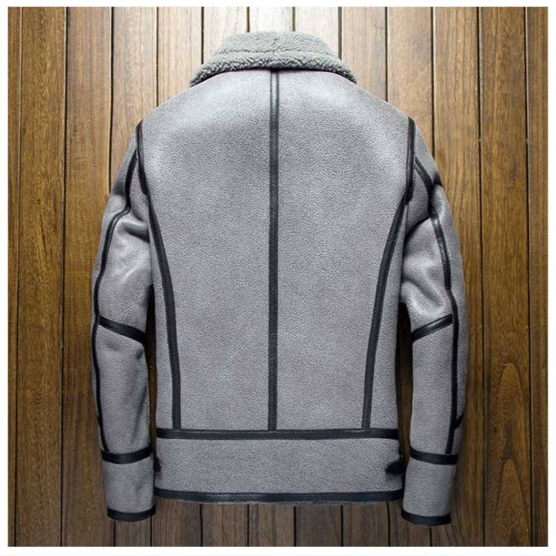 

2020 Sheep Shearing Winter Real Fur Coat Men Plus Size Korean Wool Jacket for Mens Clothing Veste Homme 8277 YY856, Grey