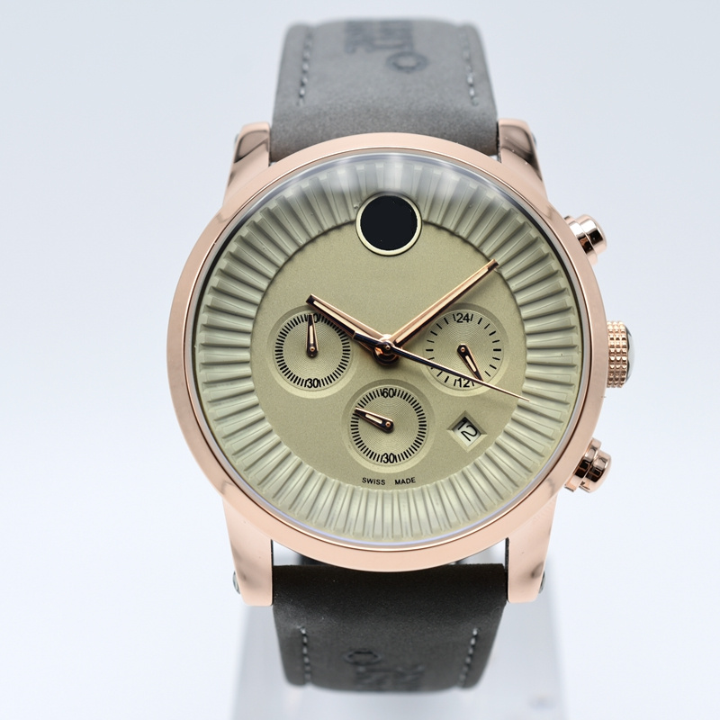 

Dropshipping 42mm chronograph quartz leather band luxury men designer watch day date military mens watches free shipping men wristwatch gift