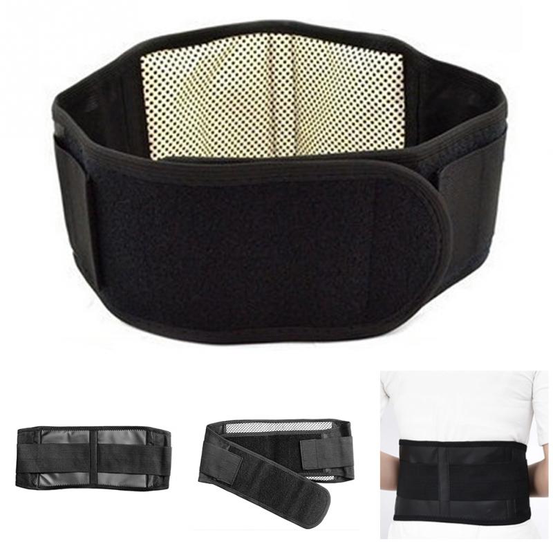 

Tourmaline Self-heating Magnetic Therapy Waist Support Belt Belt Lumbar Back Waist Support Brace Double Banded Adjustable #734, Black