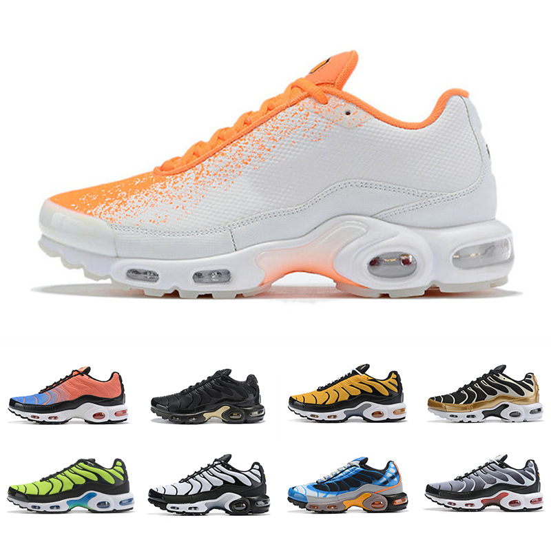 

2019 Newest Black Green Tn Mercurial Plus TN Ultra SE Running Shoes For Men Women gold orange Chaussures Athletic Sports Sneakers