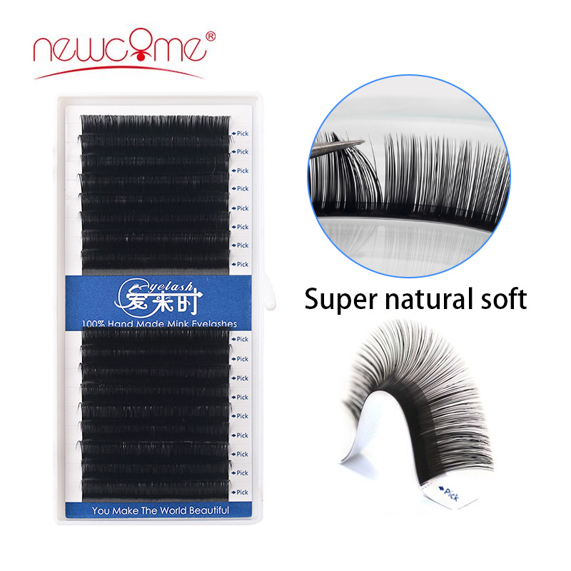 

16Row Individual Eyelashes Extensions Russian Silk Volume False Eyelashes Cilios Fake Eyelash Faux Mink Lashes Extension