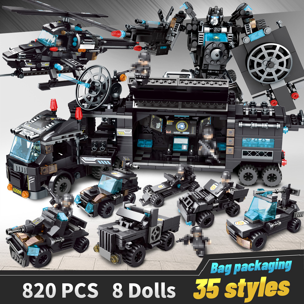 Robot City Building Blocks Toys Children Vehicle Aircraft Educational Truck Compatible Model Bricks Assemblage-image-532502321