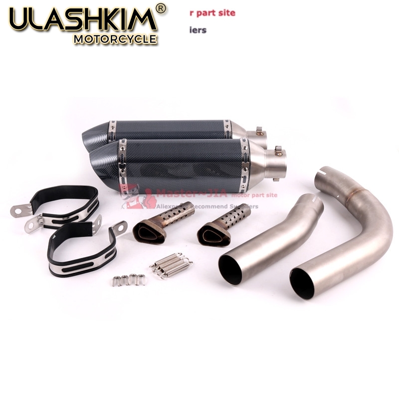 

Motorcycle Exhaust Muffler Escape Middle Link Contact Pipe Slip On For YZF-R1 R1 2009 - 2014