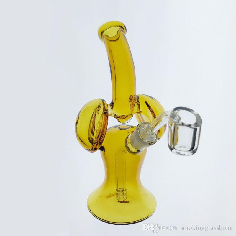 tiktok 2020 hot bong skurper glass bong with quartz banger recycle oil rigs dab rig Bong glass water pipes with 14.4mm Joint free shipping-image-527930254