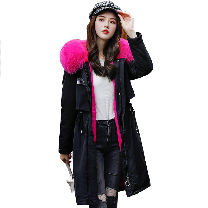 

2019 New Female Parka Women Winter Solid Coat Thick High Quality Outwear Sweet Women jacket Plus Size, Green