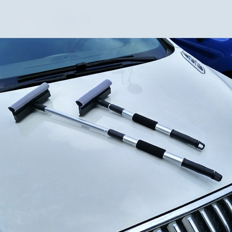 

Stainless Steel Retractable Double-side Rod Window Cleaner Squeegee Wiper Brush Glass Cleaning Tool