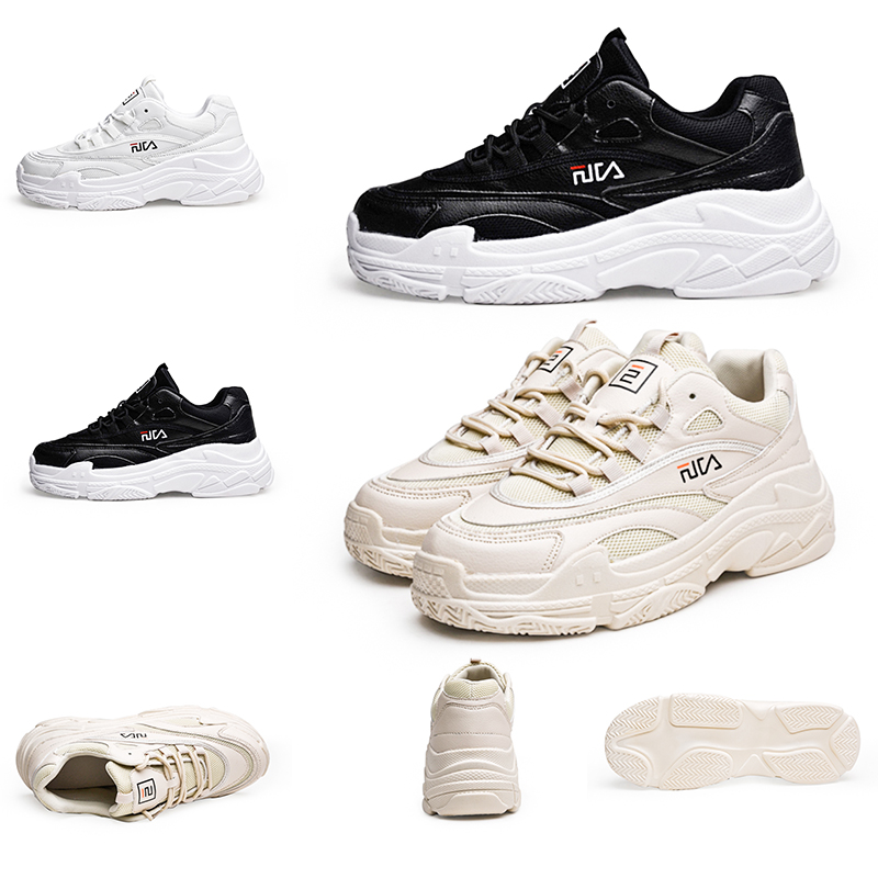 

Breathable women men casual shoes Luxury Black White Leather Platform Designer trainers sneakers Homemade brand Made in China 39-44