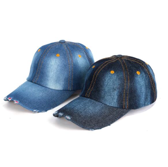 LJQ-shop Fashion Girl Denim Cotton Fabric Adjustable Hat