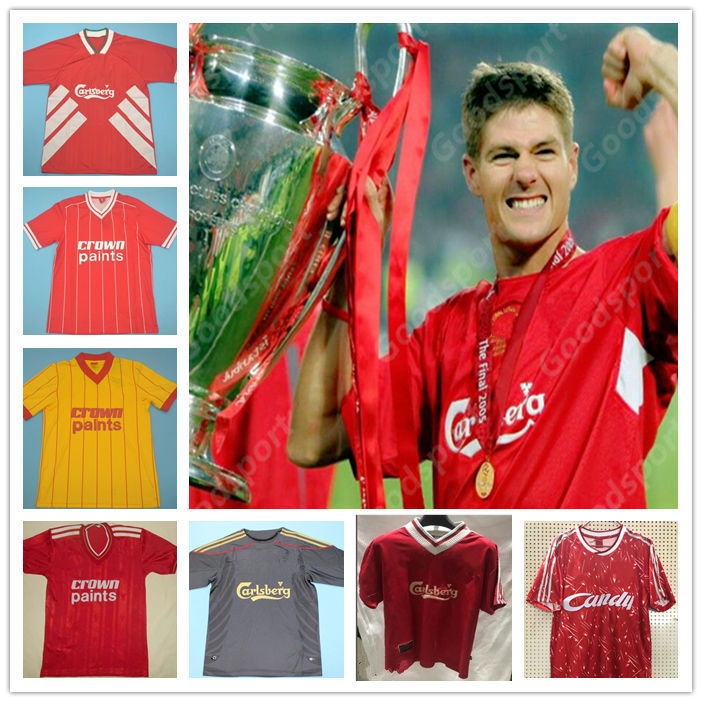 

Retro 04 05 85 86 89 90 91 96 94 11 12 Gerrard JERSEY SOCCER FOOTBALL SSmicer Alonso D.Cisse Baros Luis Garcia Vintage RIISE calcio CLASSIC, Black;yellow
