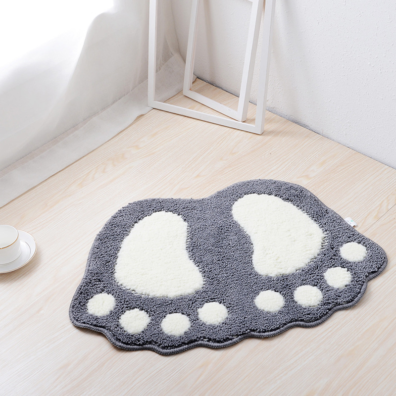 

Foot Print Bath Mat Carpet Bathroom Floor Rug WC carpet Anti-slip Rugs Toilet Bath Mat Absorbent Non Slip Bathroom Rug Mini Mats
