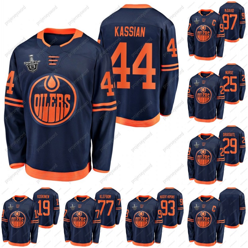 

Edmonton Oilers 2020 Stanley Cup Playoffs Zack Kassian Connor McDavid Darnell Nurse Leon Draisaitl Mikko Koskinen Oscar Klefbom Jerseys, Black;red