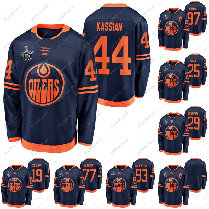 

Edmonton Oilers 2020 Stanley Cup Playoffs Zack Kassian Connor McDavid Darnell Nurse Leon Draisaitl Mikko Koskinen Oscar Klefbom Jerseys, Blank no name no number