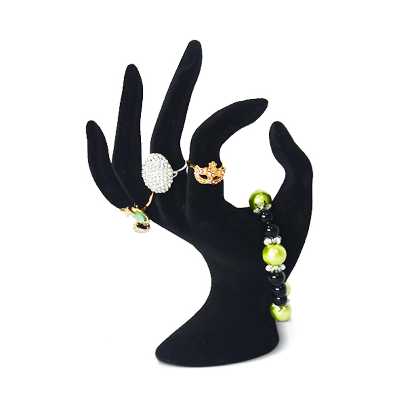 

wholesale 100% new acrylic ring display jewelry display OK hand shape dislay black