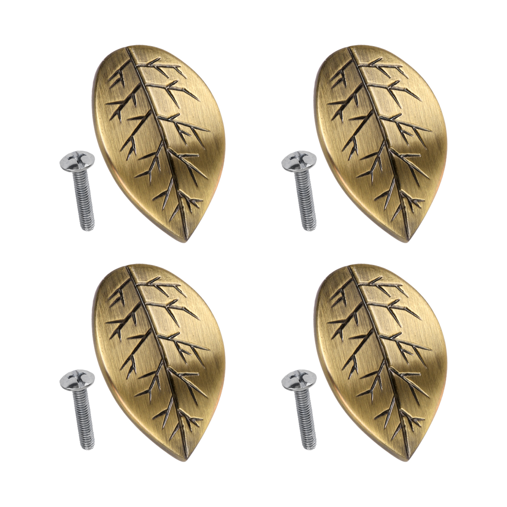 

4pcs rural zinc alloy door pull dinning room cabinet closet knob with screws