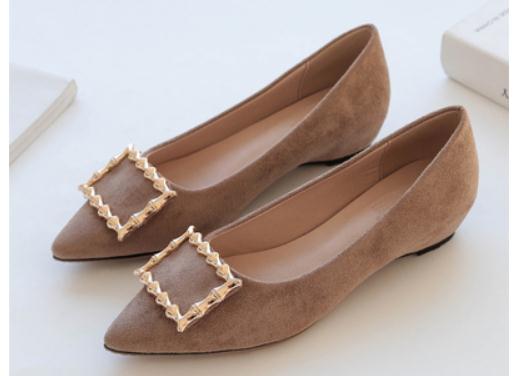 

2019 Women's shoes in Spring and Autumn with New style flat bottom pointed end Suede #6999, Red