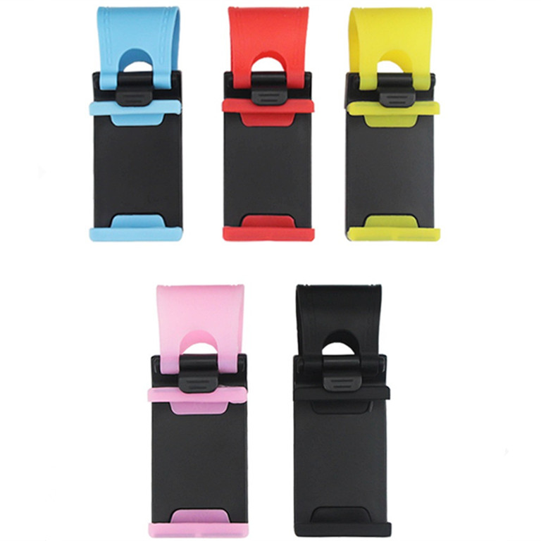 

Universal Car Phone Stand Car Steering Wheel Phone Holder Bike Clip Mount Stent for IPhone X 8 7 6s SAMSUNG GALAXY S8 Retail Package, Black