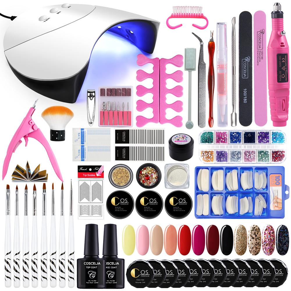 

COSCELIA Manicure Set For Nail Kit 36W UV Lamp Dryer Nail Set with Drill Machine Gel Polish Soak Off Manicure Tool Kit