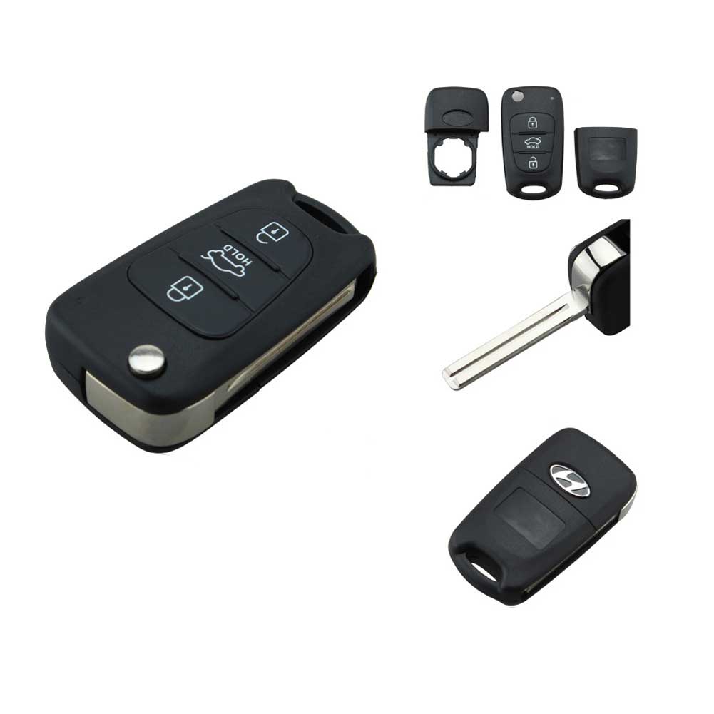 3 Buttons For Car Hyundai i20 i30 ix35 Folding Remote Key Shell Case-image-415769895