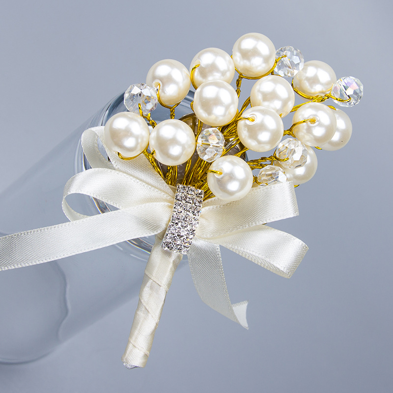 

... Our Faux Pearl Personalized Custom Bride and Groom Corsage Wedding shui zuan kou the Groomsman and Bridesmaid jin hua