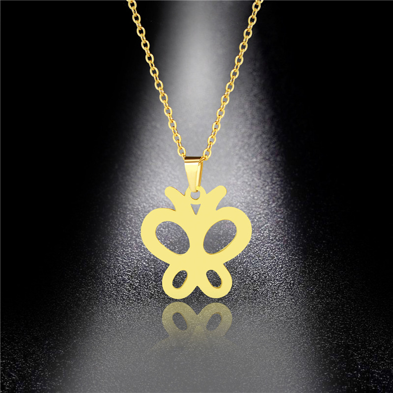 

Pendant Necklaces Stainless Steel Jewelry Custom Butterfly Necklace Female Korean Version Of Clavicle Net Red Simple Cold Personality