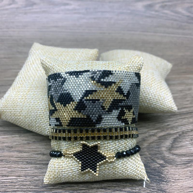 

SHINUSBOHO 2020 New Punk Miyuki Charm Charm Friendship Bracelet Bangle Gothic Rock Gold Pentagram Men's Jewelry Women's Bracelet