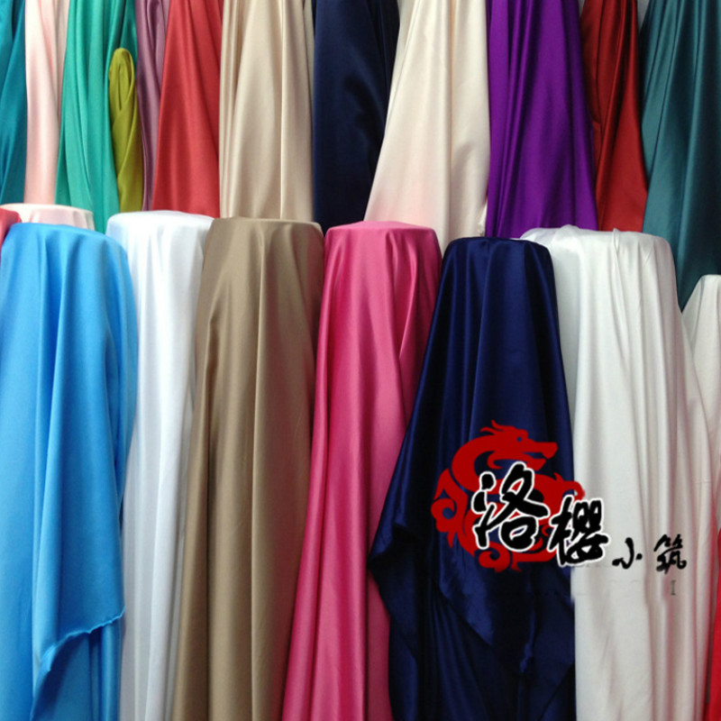 Matt satin fabric satin lining silk dresses shirt solid color - chromophous-image-470171034