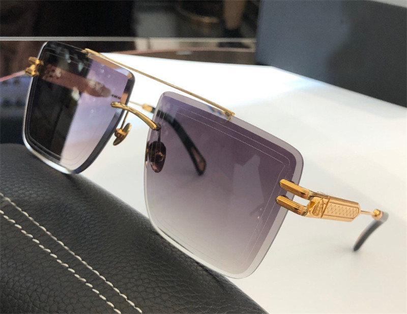 

Top K gold men sunglasses car glasses DUSKII fashion designer top outdoor uv400 glasses square frameless crystal cut lenses