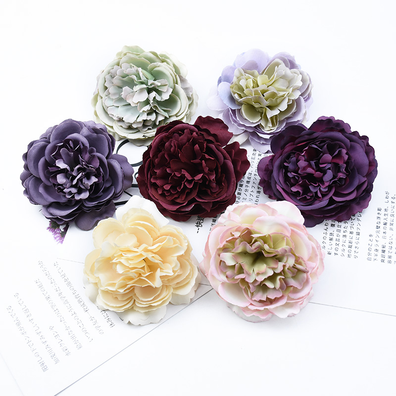 

6pcs fake flowers peony home decoration accessories christmas decorative flower wreath diy wedding bridal accessories clearance