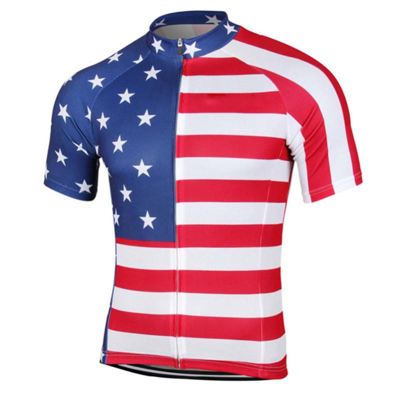

HIRBGOD 2020 New USA Flag Cycling Jersey Summer Breathable Short Sleeve Men's Bike Shirt Team MTB Mountain Cycling Clothes,HK065