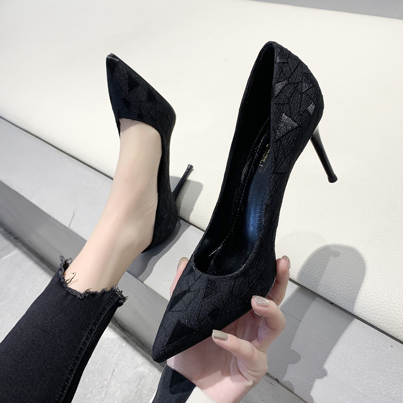 

Gold Lace Up Heels Comfortable High-heeled Shoes Slip Om Nude Platform Shallow Mouth Sandals Ladies Pumps Pointed Wedge, Black