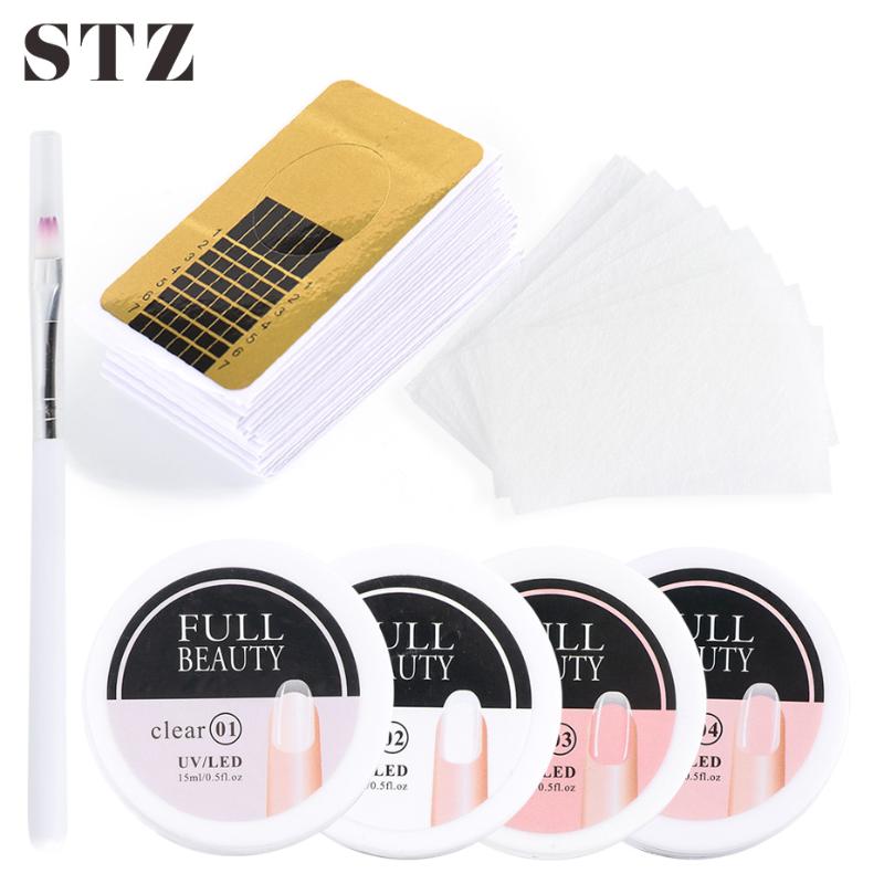 

STZ 1 set Nail Extension Manicure Kit Quick Building Poly Polish Gel Nail Extension Fiberglass Acrylic Art Guide Form #1800