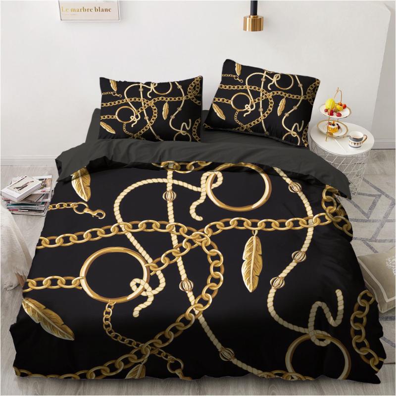 

3D Bedding Sets Geometric Baroque Duvet Quilt Cover Set Comforter Bed Linen Pillowcase King Queen Full 265x230cm Home Texitle, Baroque001-white
