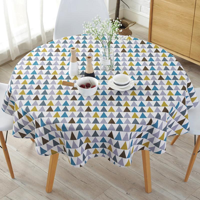 

Home Hotel Banquet Simple Modern Protective Garden Round Design Dining Room Birthday Party Ceremony Table Cloth Printing, Yellow