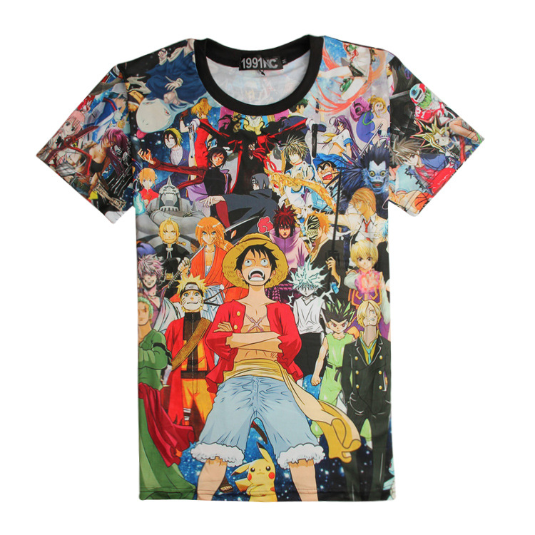 

Cute Unicorn One Piece Luffy T shirt casual cotton tshirt homme O neck streetwear man t-shirt boys clothes anime summer top tees, White;black