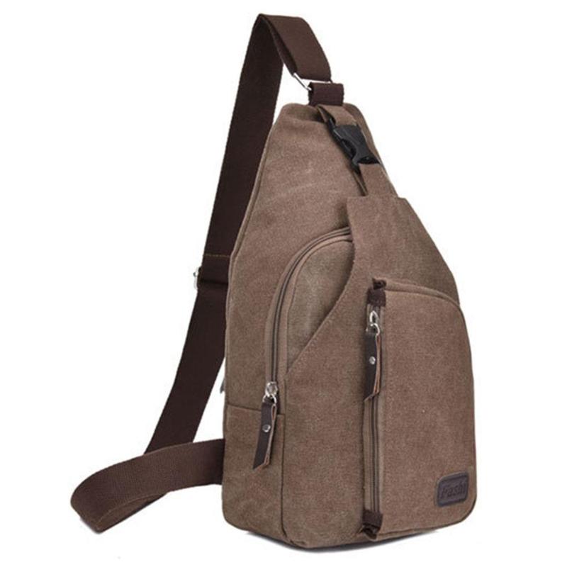 

Oxford Men One Shoulder Backpack Women Sling Bag USB Boys Cycling Sports Travel Versatile Fashion Bag Student School University, Khaki