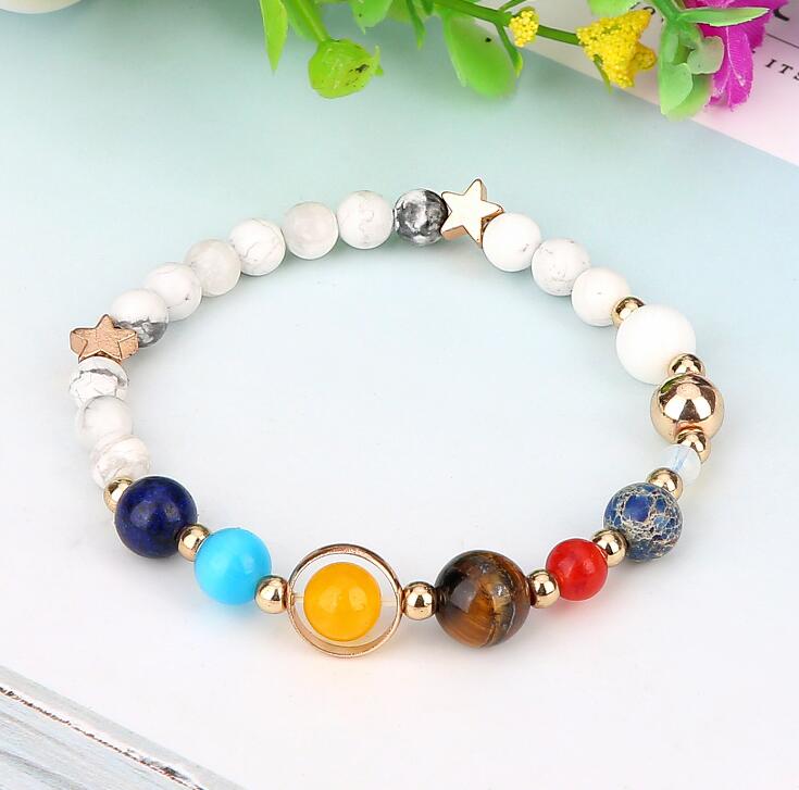 

Hot Sale Wholesale Stone High Quality Universe Galaxy The Eight Planets In The Solar System Guardian Star Bracelet