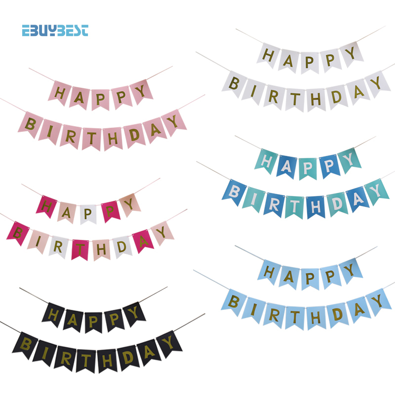 2020 Paper Happy Birthday Banner Party Decorations Kids Boy Girl