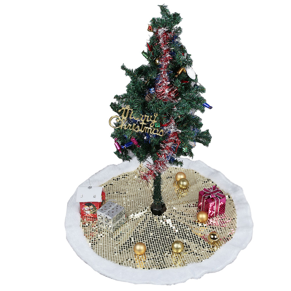 

Christmas Tree Skirt Sequins Ornament Glittering 96cm Party Decor Upscale Drop Shipping