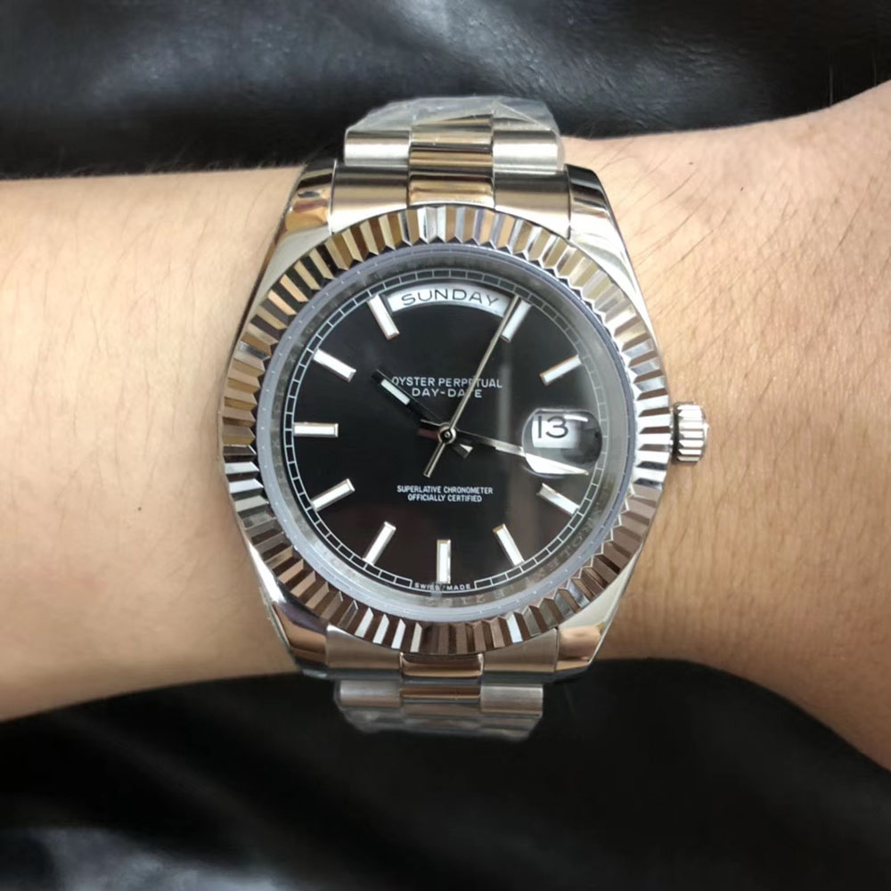 

U1 Factory DayDate Silver All Product 40mm Sapphire Glass Auotmatic Movement U1 Quailty 316L Stainless steel Men'S Modern Wristwatch, Customize