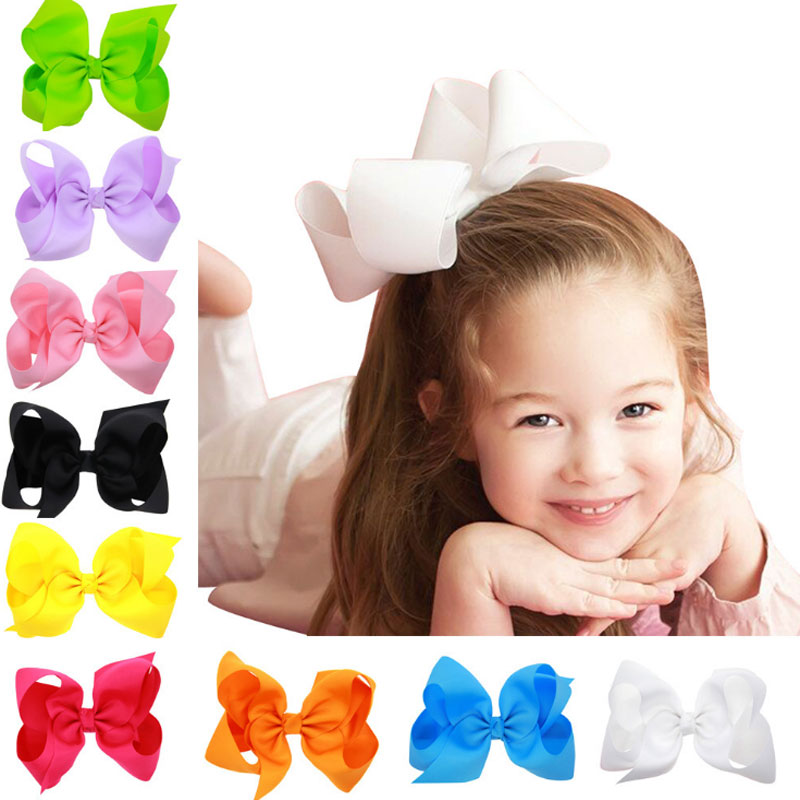 

Wholesale Baby Girls 15*8CM Bow Hair Clips Boutique Bows with Clips Solid Color Grosgrain Ribbon Knot Barrettes Hair Accessories, Mixed